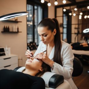 مژه کار حرفه ای در انواع اکستنشن مژه در بهترین سالن زیبایی قزوین
